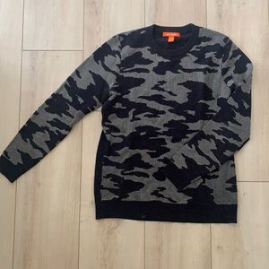 Navy Camo Print Sweater